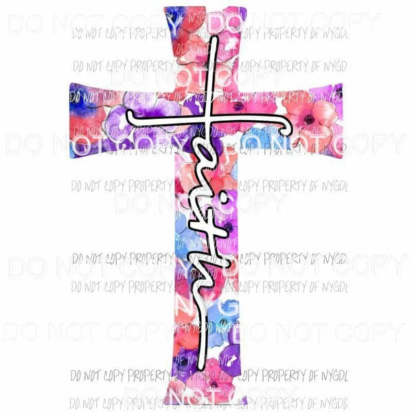 Faith flower cross #2 Sublimation transfers Heat Transfer