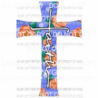 Faith flower cross #4 Sublimation transfers Heat Transfer