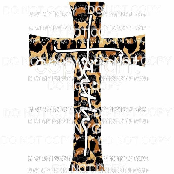 Faith leopard cross #2 Sublimation transfers Heat Transfer