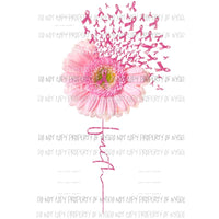 Faith Ribbon Pink Cancer Flower Sublimation transfers Heat Transfer