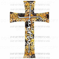 Faith sunflower cross Sublimation transfers Heat Transfer
