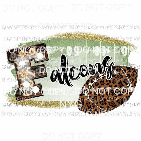Falcons football field leopard Sublimation transfers Heat Transfer