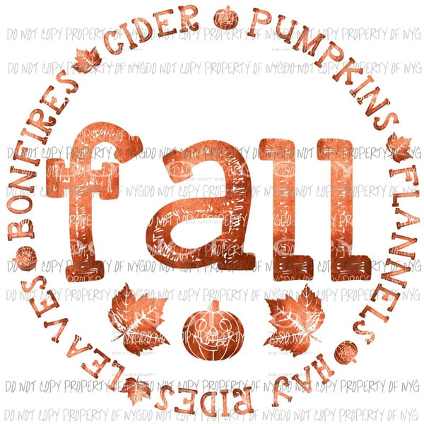 Fall bonfires cider hay rides etc 2 orange Sublimation transfers Heat Transfer