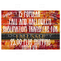 FALL BUNDLE Sublimation transfers Heat Transfer