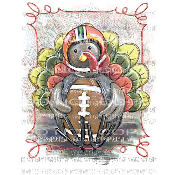 Fall Football Turkey watercolor Sublimation transfers Heat Transfer