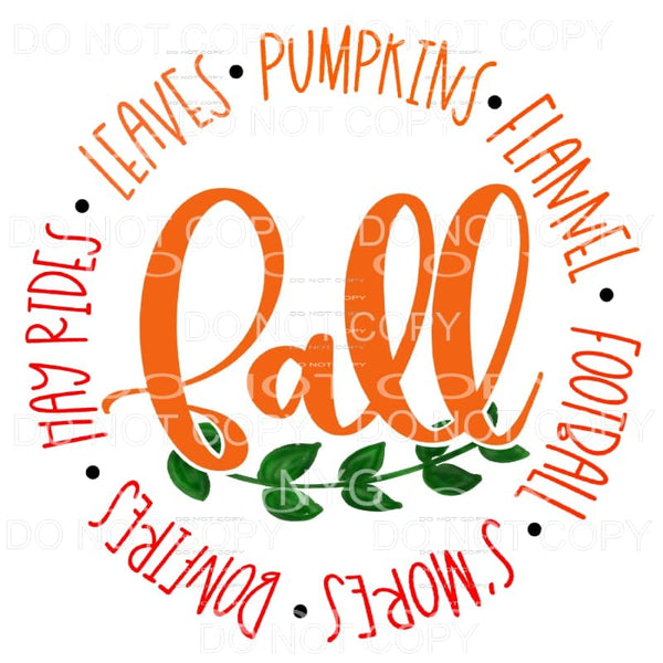 Fall Hay Rides Leaves Pumpkins Flannel Sublimation transfers