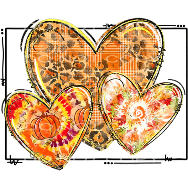 Fall hearts # 8764 sublimation transfers - Heat Transfer