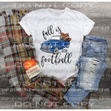 Fall is for Football Truck Colombia Blue Sublimation transfers Heat Transfer