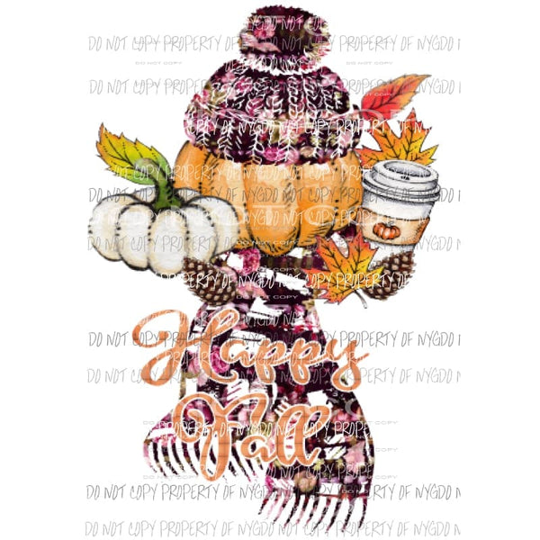 Fall pumpkin happy Fall Sublimation transfers Heat Transfer