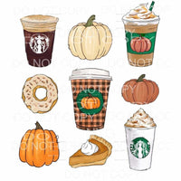Fall Pumpkin Spice Coffee Pie Donuts Pumpkins Pie #630 