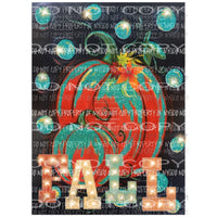 Fall Pumpkin turquoise Sublimation transfers Heat Transfer