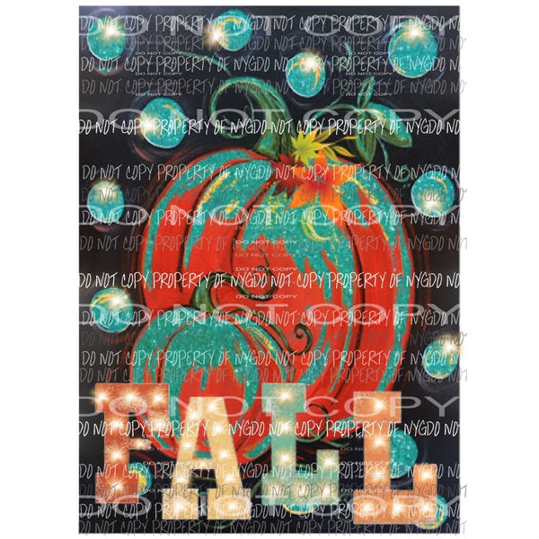 Fall Pumpkin turquoise Sublimation transfers Heat Transfer