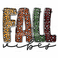Fall Vibes Leopard Letters Fall Colors #529 Sublimation 