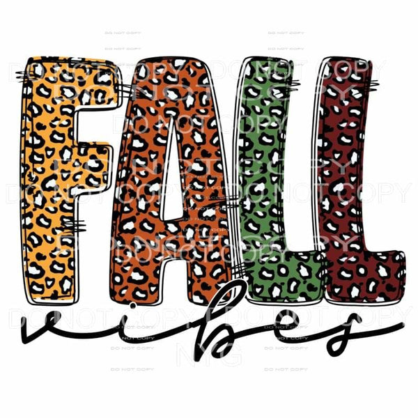 Fall Vibes Leopard Letters Fall Colors #529 Sublimation 