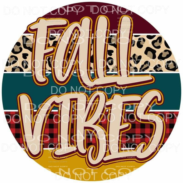 Fall Vibes Maroon Leopard Green Red Plaid Fall Colors Circle