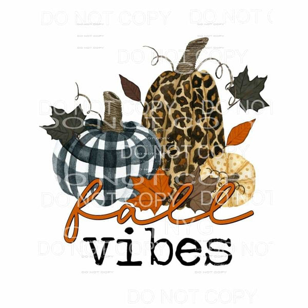 Fall Vibes Pumpkins Black Buffalo Plaid Leopard Leaves Fall 