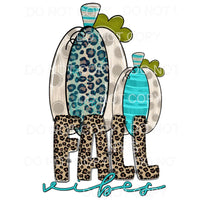 Fall Vibes Pumpkins Leopard Teal Stipes Polka Dots #160 