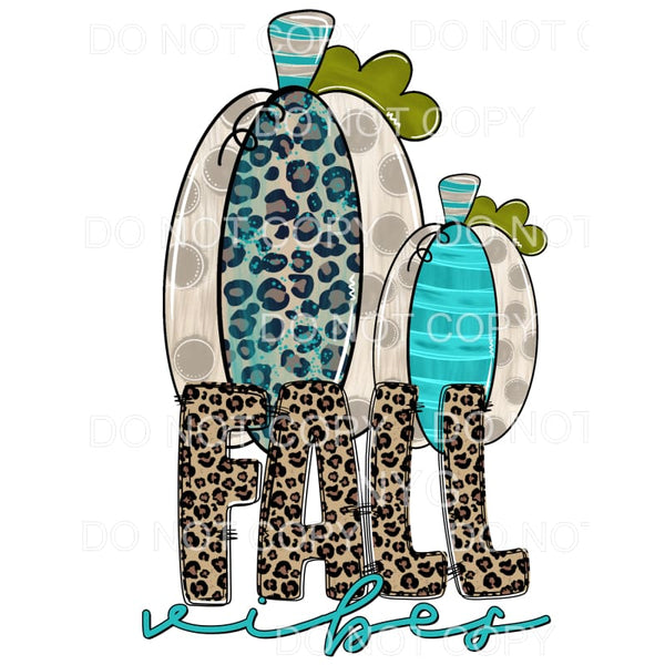 Fall Vibes Pumpkins Leopard Teal Stipes Polka Dots #160 