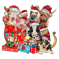 FARM ANIMAL CHRISTMAS # 9002 X 2 Sublimation transfers - 