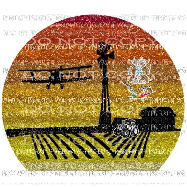 Farm sunrise - sunset Sublimation transfers Heat Transfer