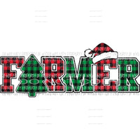 FARMER buffalo plaid tree santa hat Sublimation transfers Heat Transfer