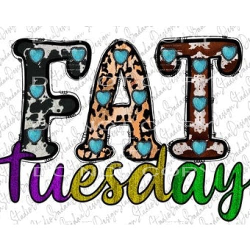 Fat Tuesday Mardi Gras # 7889 X 2 Sublimation transfers - 