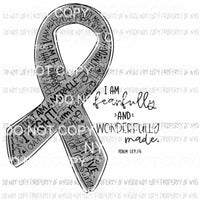 Fearfully and Wonderfully Made Silver ribbon Sublimation transfers Heat Transfer