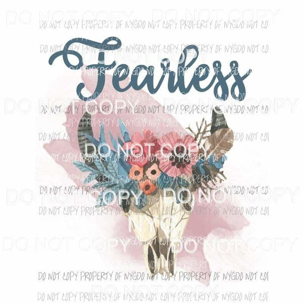 Fearless animal skull flowers Sublimation transfers Heat Transfer