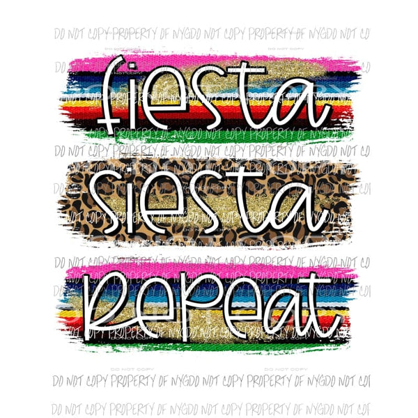 Fiesta Siesta Repeat serape leopard brushstrokes Sublimation transfers Heat Transfer