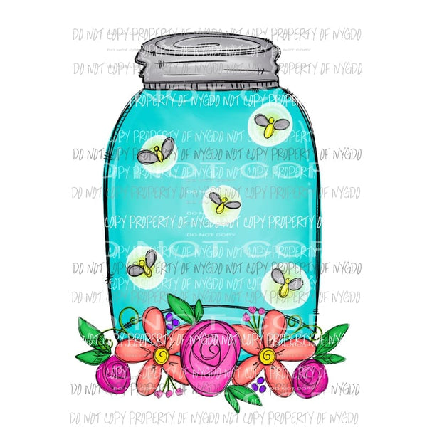 FireFly Jar flowers Sublimation transfers Heat Transfer