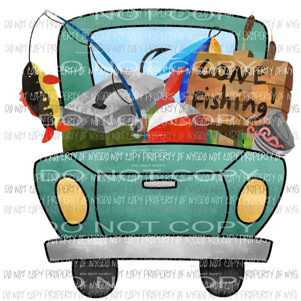 Fishing Truck #4 Sublimation Transfers Heat Transfer