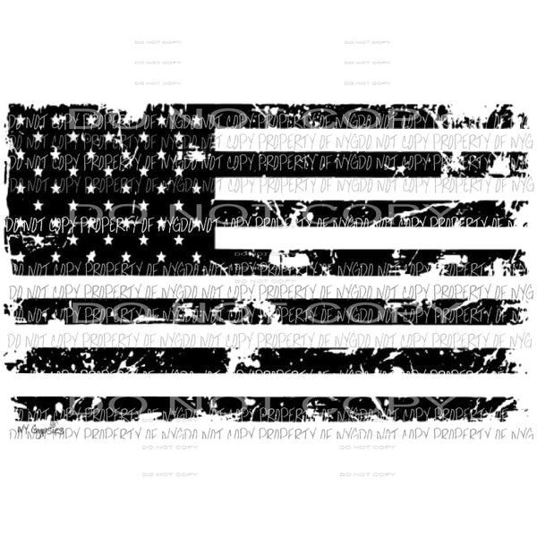 Flag Distressed # 9 Sublimation transfers Heat Transfer