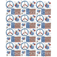 flag flower peace #6522 Sublimation transfers - Heat 