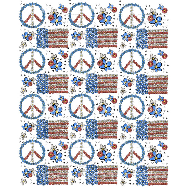 flag flower peace #6522 Sublimation transfers - Heat 