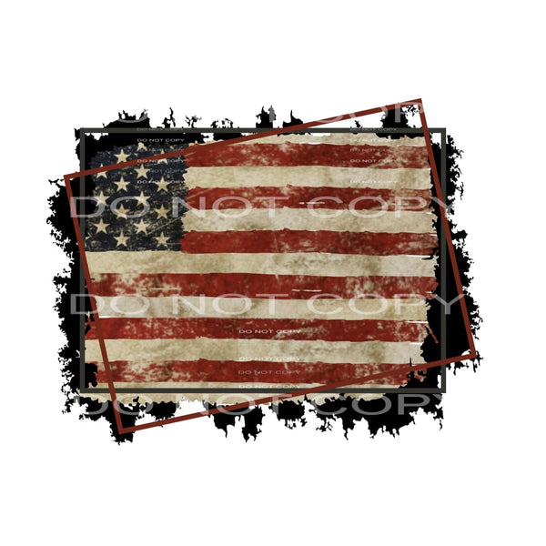 Flag framed America # 22965 Sublimation transfers - Heat 