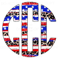 Flag Leopard America monogram letters put letters in notes 