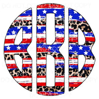 Flag Leopard America monogram letters put letters in notes 