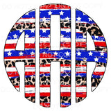 Flag Leopard America monogram letters put letters in notes 