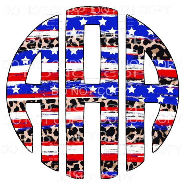 Flag Leopard America monogram letters put letters in notes 