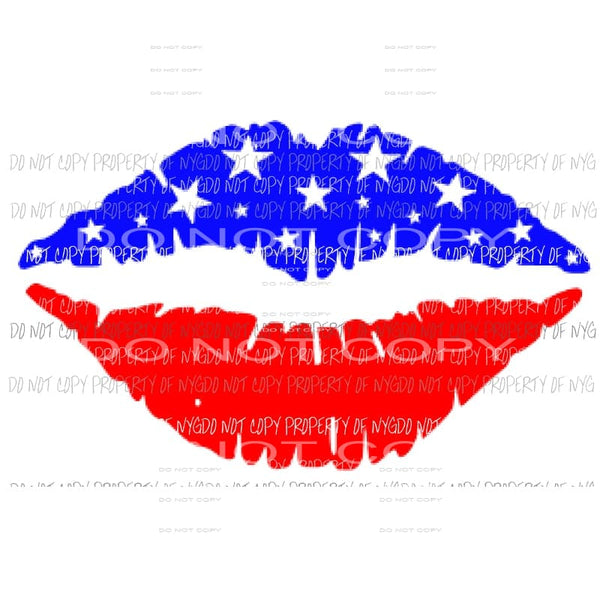 Flag Lips 1 Sublimation transfers america 4th july Heat Transfer