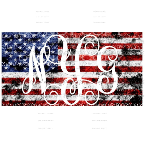 Flag Monogram 1 Sublimation transfers Heat Transfer