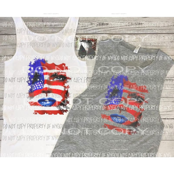 Flag woman Sublimation transfers Heat Transfer