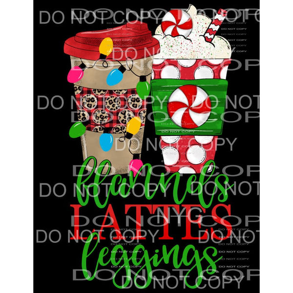 Flannels Lattes Leggings Cups Leopard Christmas Light Red 