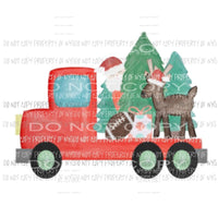 Flatbed Truck santa Sublimation transfers Heat Transfer