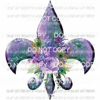 Fleur De Lis #2 purple floral flowers Sublimation transfers Heat Transfer