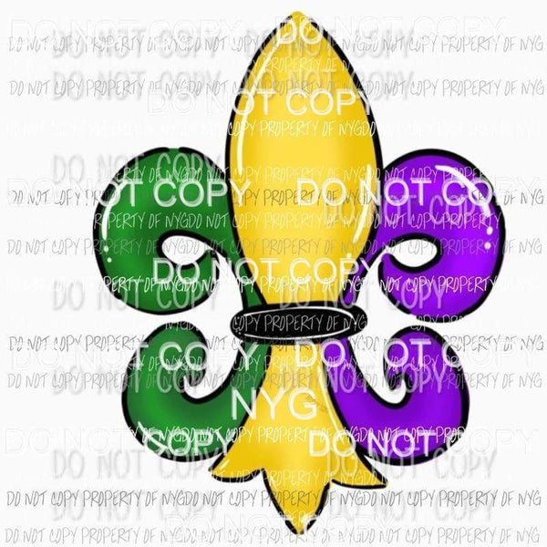 Fleur De Lis #5 black gold purple green Sublimation transfers Heat Transfer