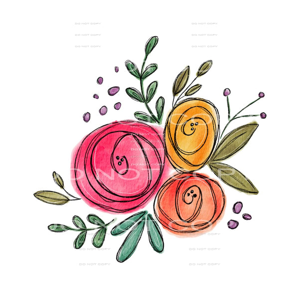 floral bundle #4932 Sublimation transfers - Heat Transfer