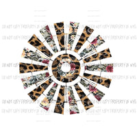 Floral leopard windmill Sublimation transfers Heat Transfer