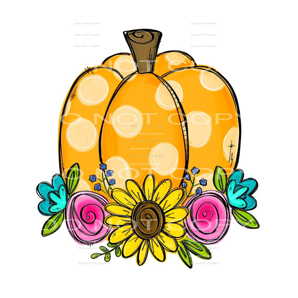floral pumpkin #7804 Sublimation transfers - Heat Transfer