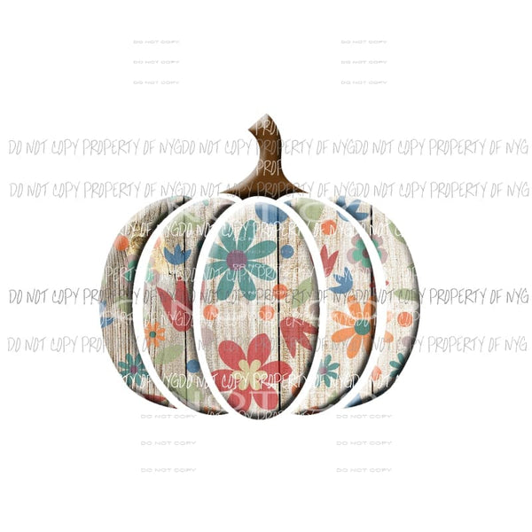 floral pumpkin Sublimation transfers Heat Transfer
